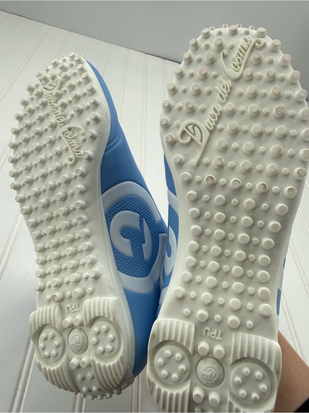 NWT DUCA DEL COSMA Queenscup Women's Spikeless Golf Shoes Baby Blue White Size 7 - Picture 8 of 15